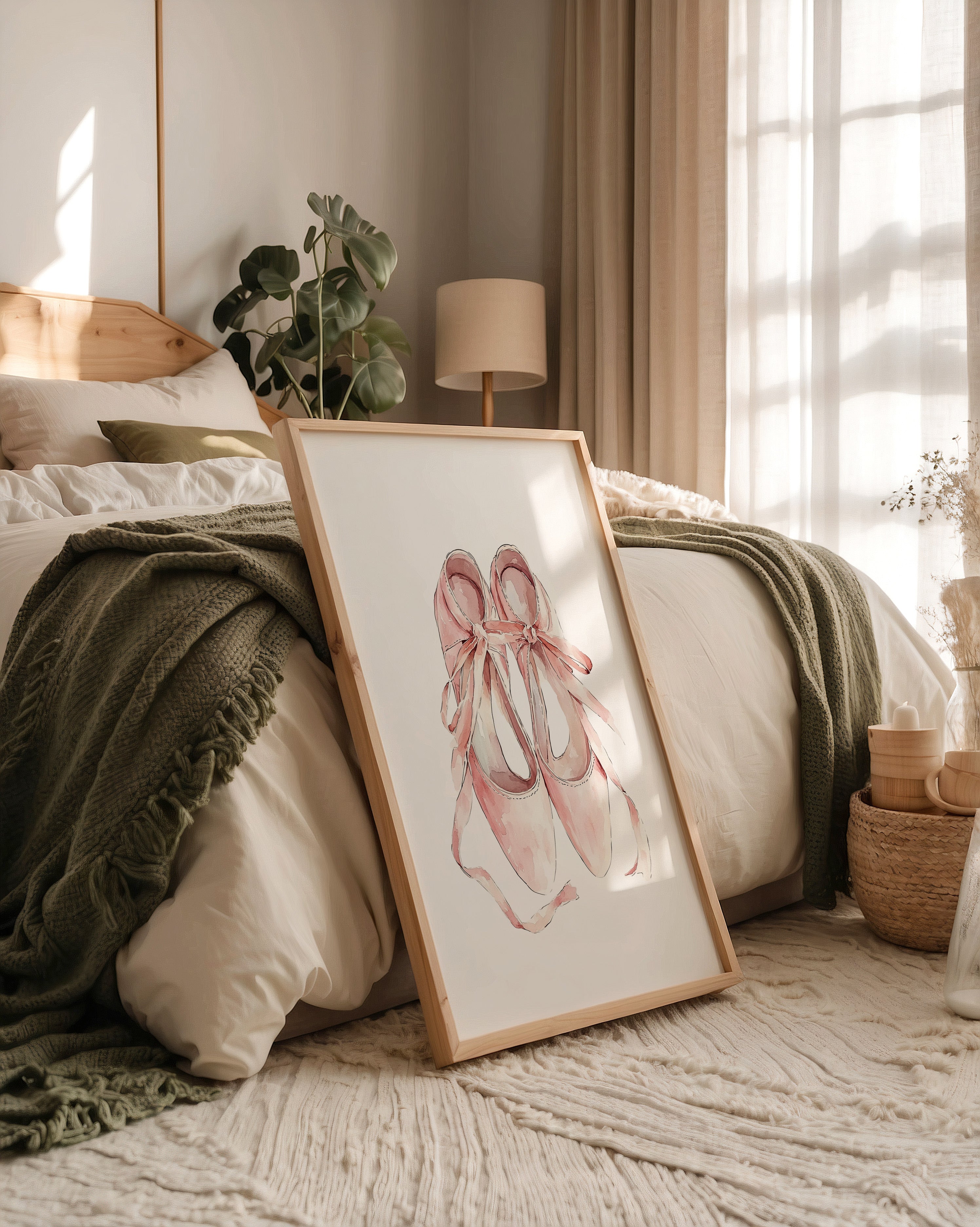 Ballettschuhe Aquarell Rosa