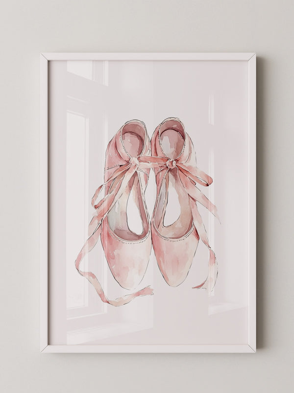 Ballettschuhe Aquarell Rosa