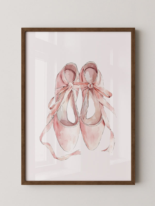 Ballettschuhe Aquarell Rosa