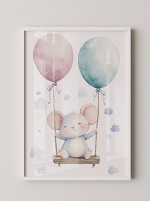 Maus Schaukel Aquarell