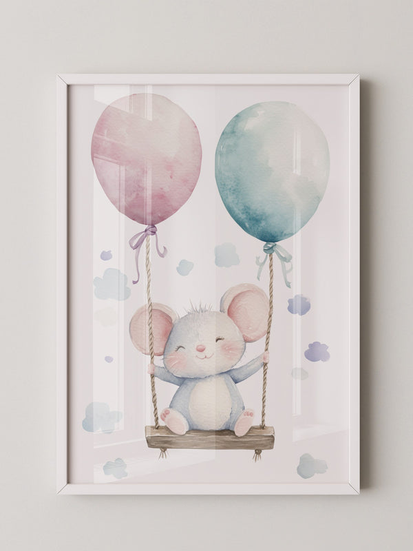 Maus Schaukel Aquarell