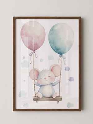 Maus Schaukel Aquarell