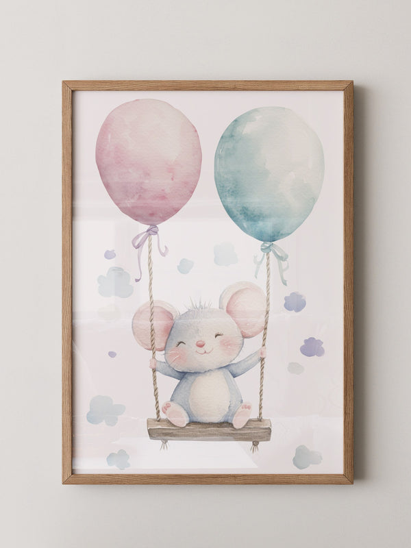 Maus Schaukel Aquarell