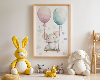 Maus Schaukel Aquarell