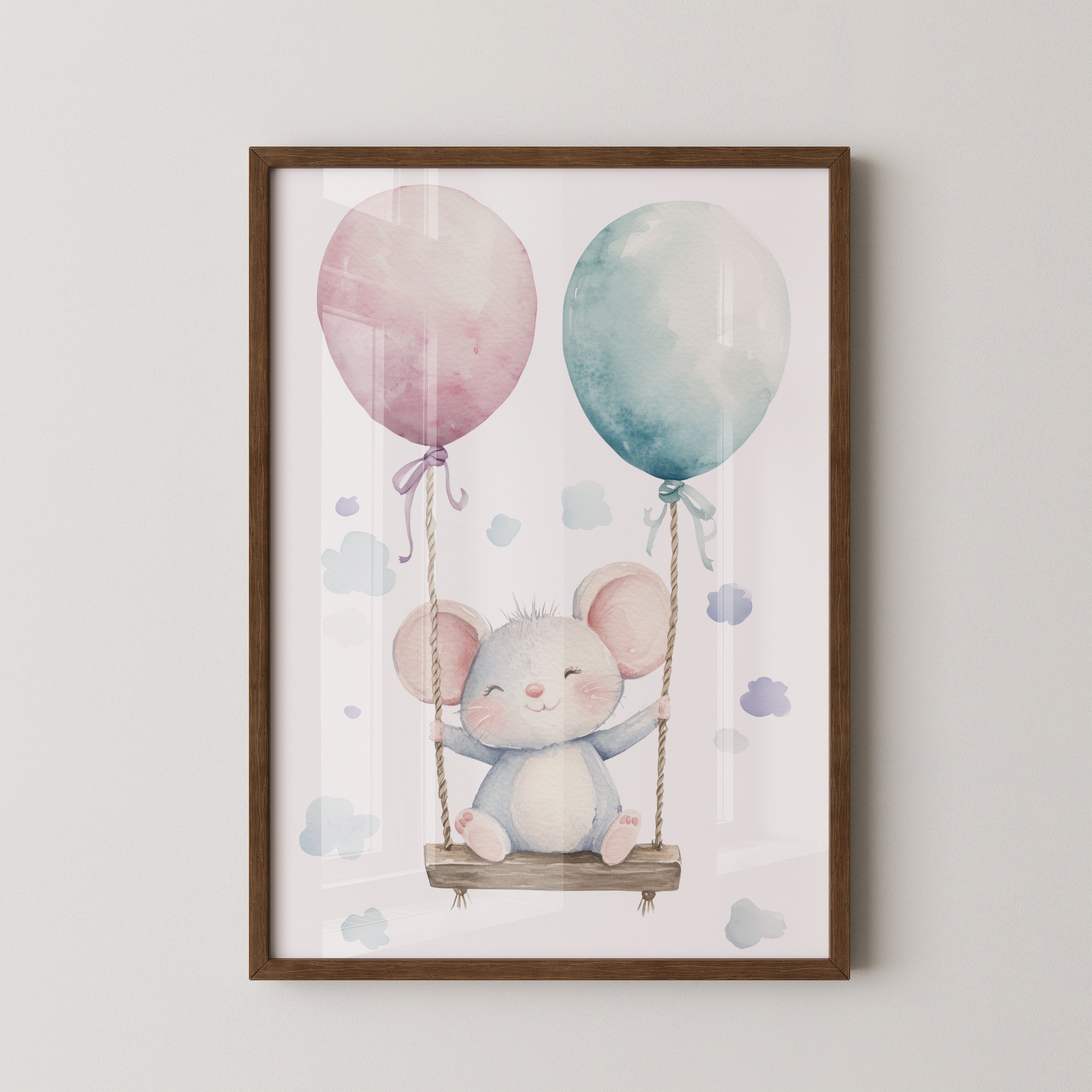 Maus Schaukel Aquarell