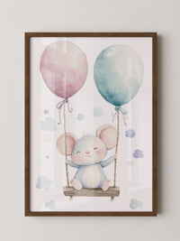 Maus Schaukel Aquarell