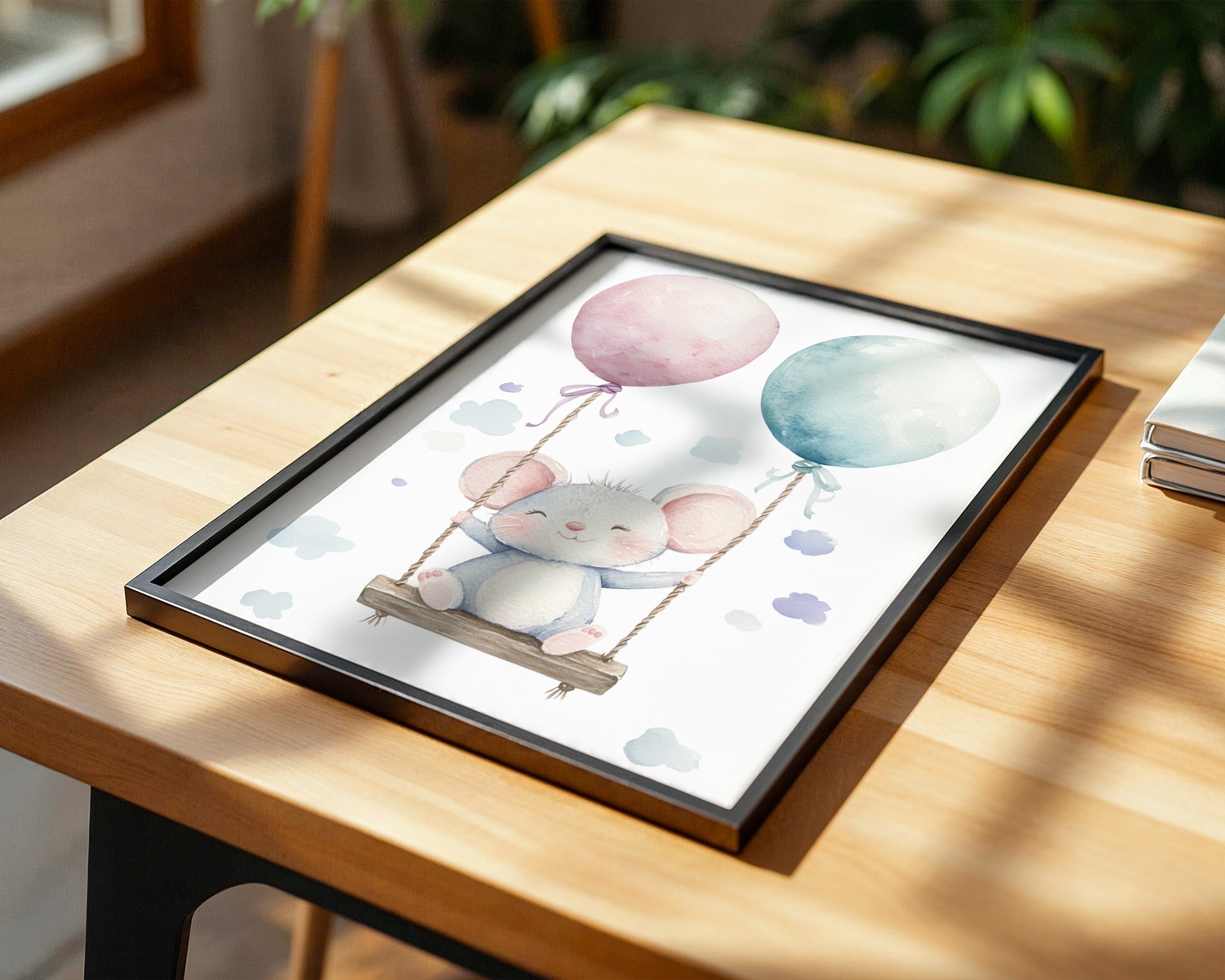 Maus Schaukel Aquarell