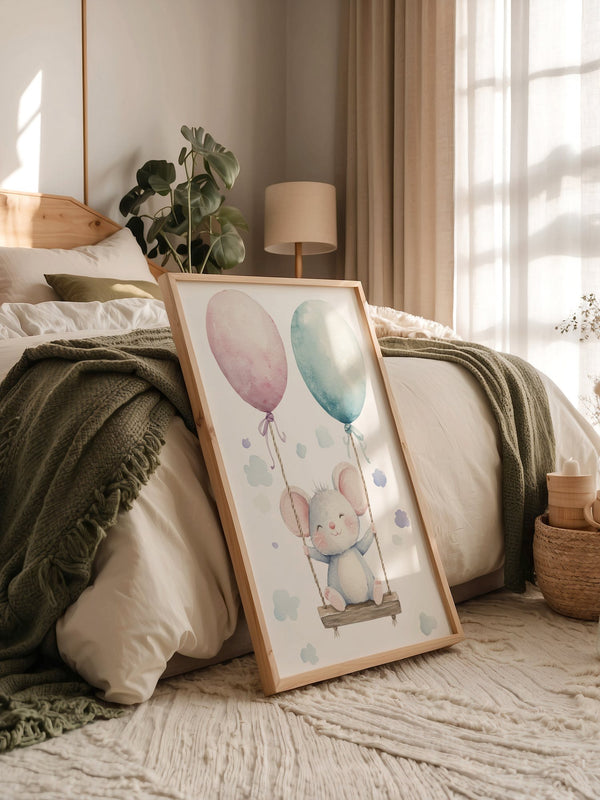 Maus Schaukel Aquarell