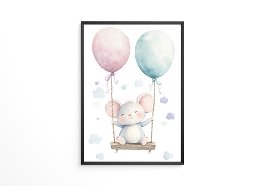 Maus Schaukel Aquarell