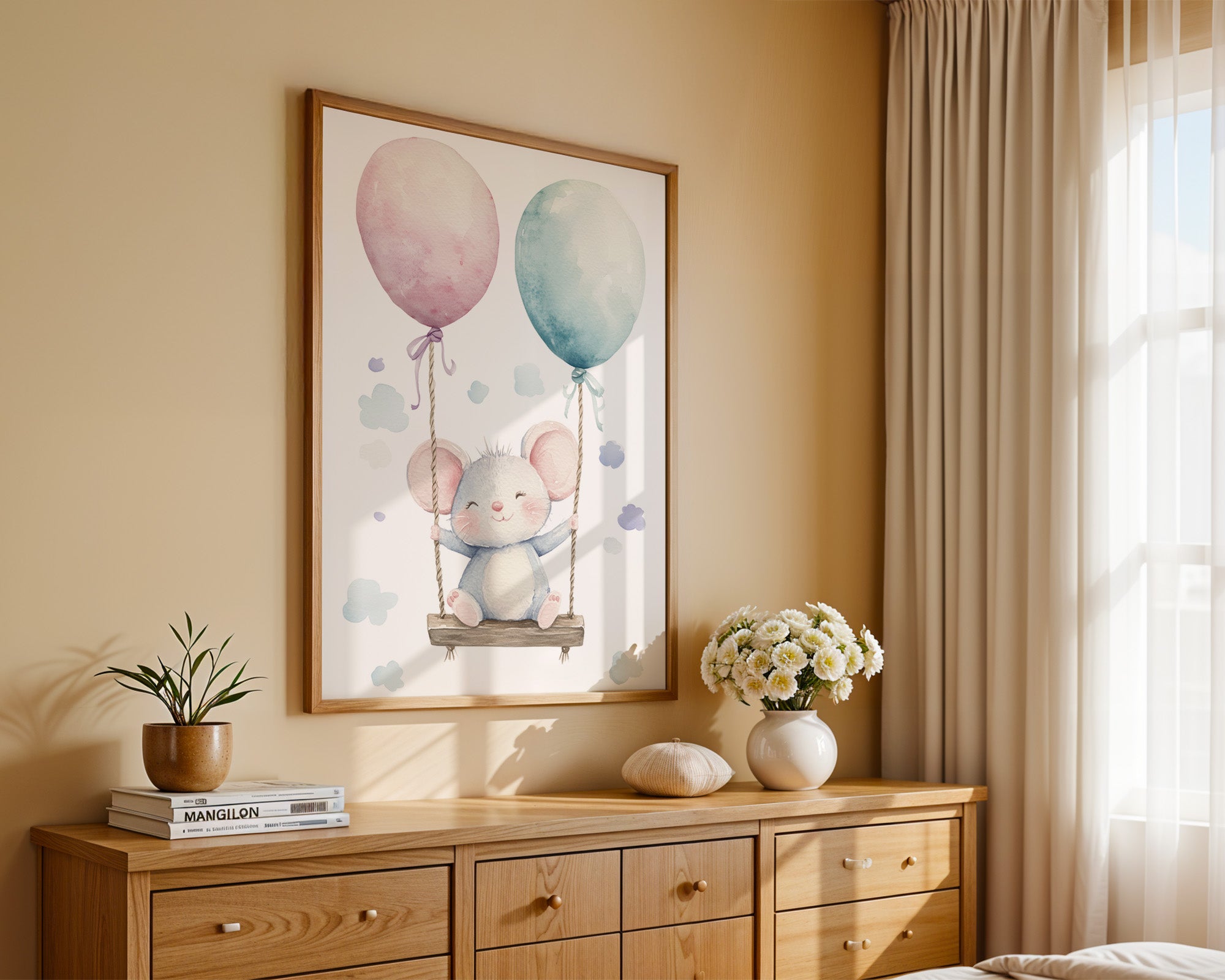 Maus Schaukel Aquarell