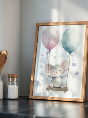 Maus Schaukel Aquarell