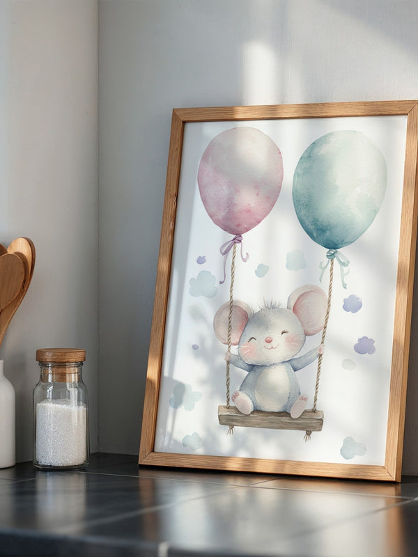 Maus Schaukel Aquarell