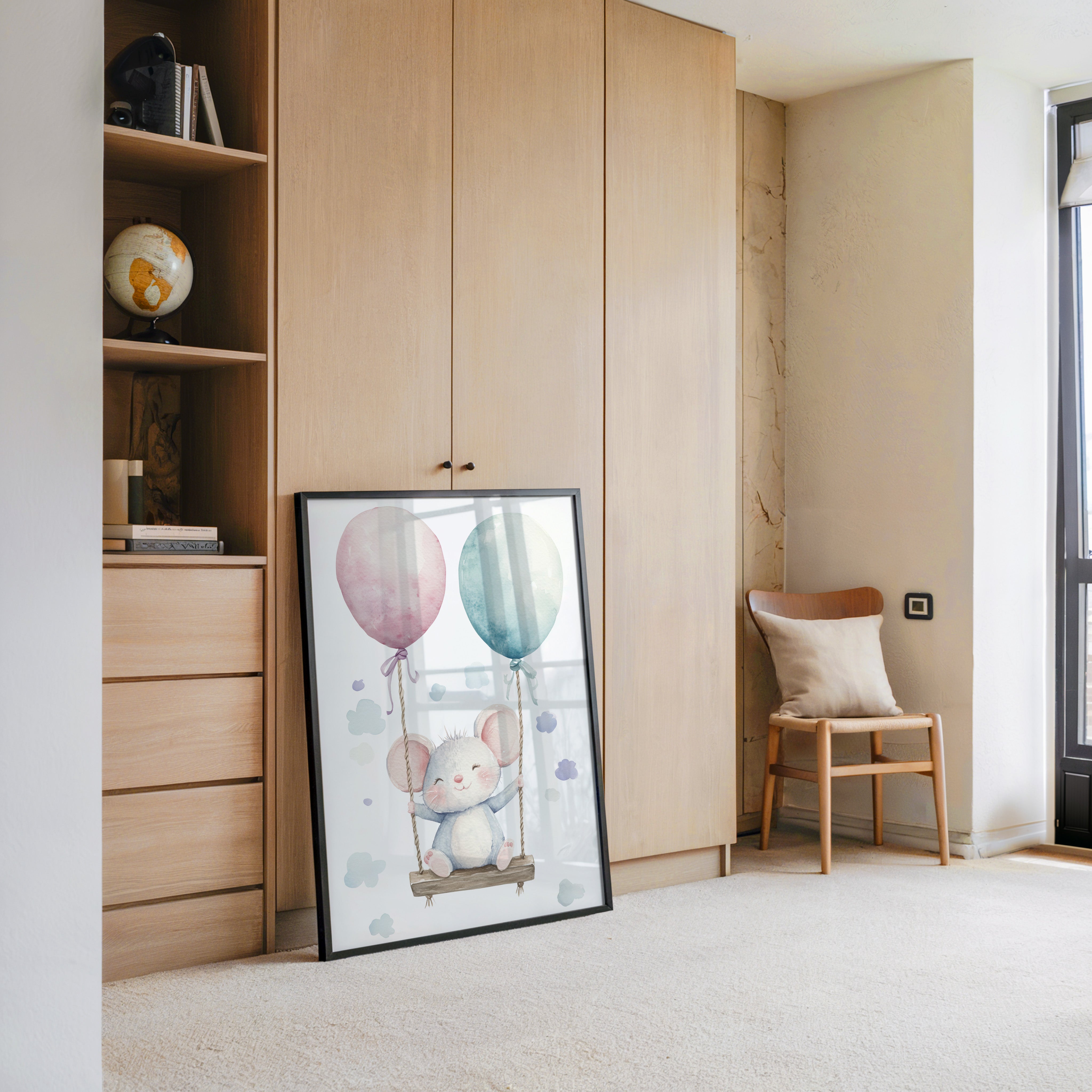 Maus Schaukel Aquarell