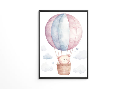 Heißluftballon Teddy Pastell