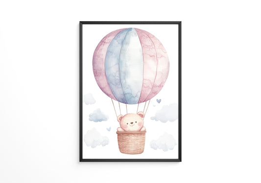 Heißluftballon Teddy Pastell