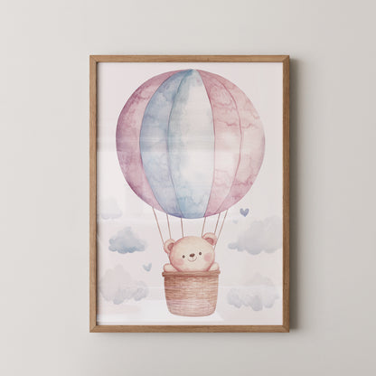 Heißluftballon Teddy Pastell
