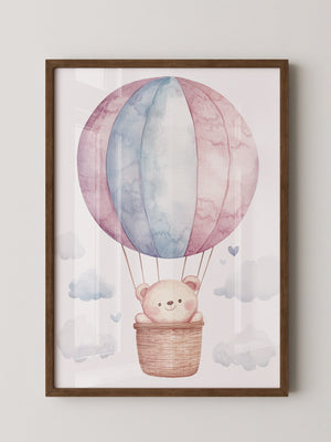 Heißluftballon Teddy Pastell