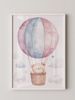 Heißluftballon Teddy Pastell