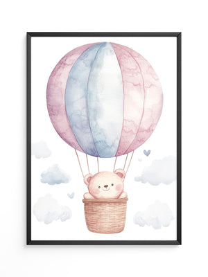 Heißluftballon Teddy Pastell