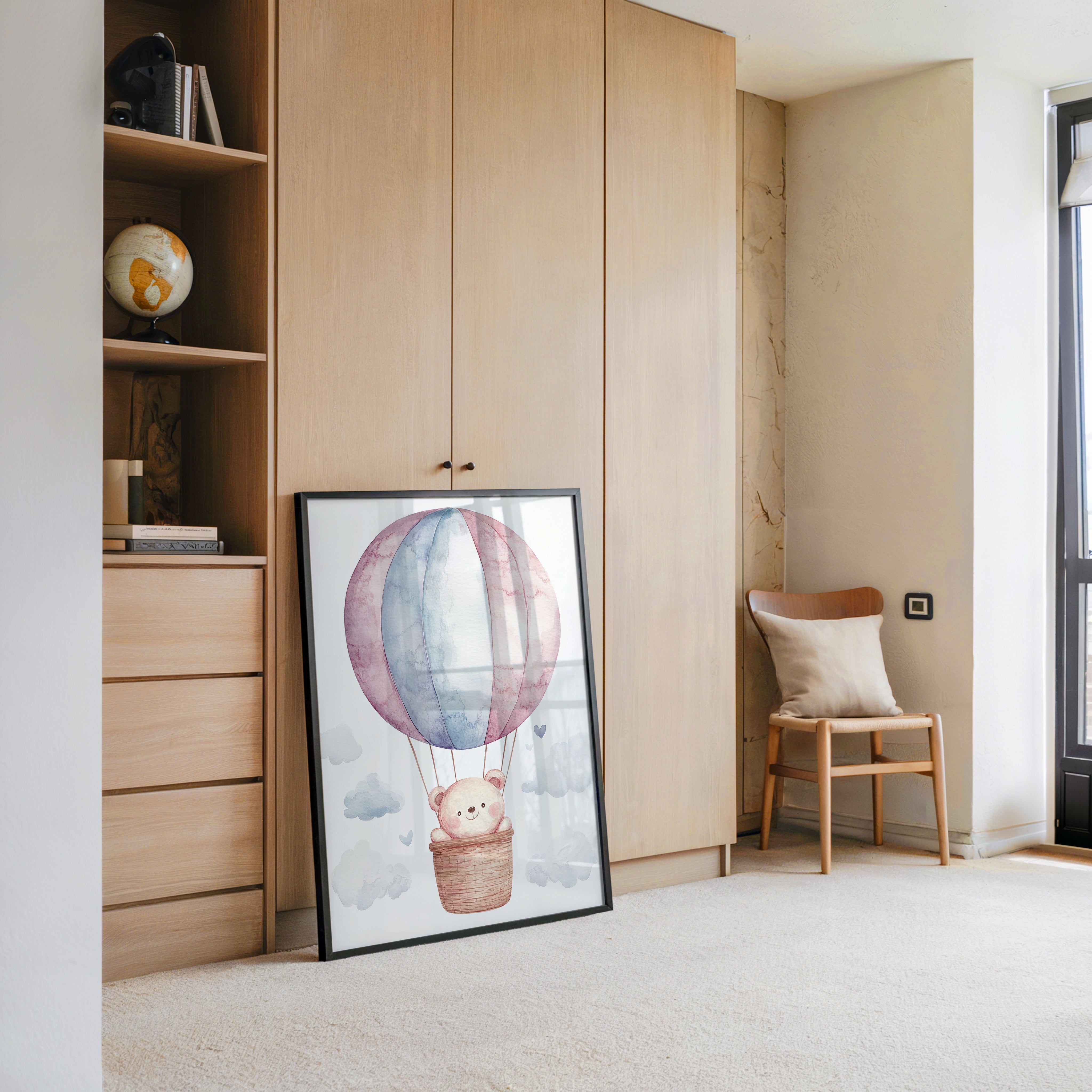 Heißluftballon Teddy Pastell