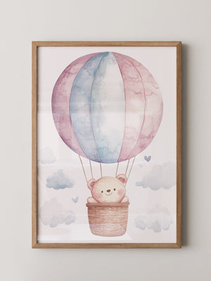 Heißluftballon Teddy Pastell