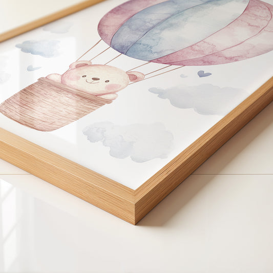 Heißluftballon Teddy Pastell
