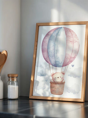Heißluftballon Teddy Pastell