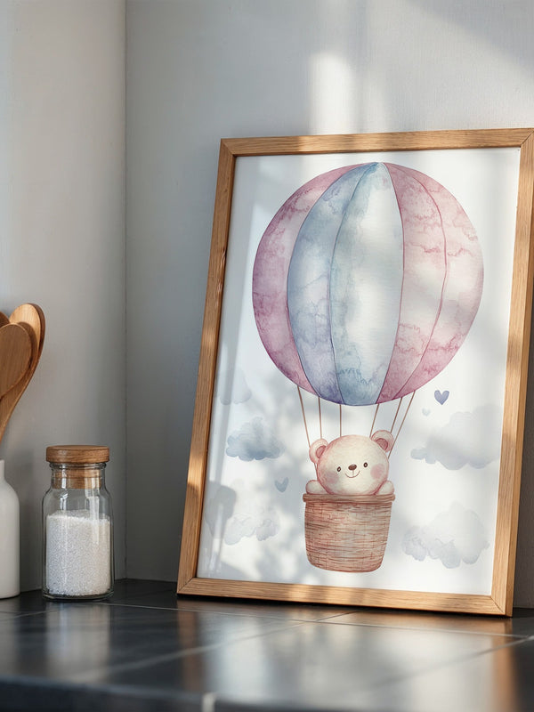 Heißluftballon Teddy Pastell