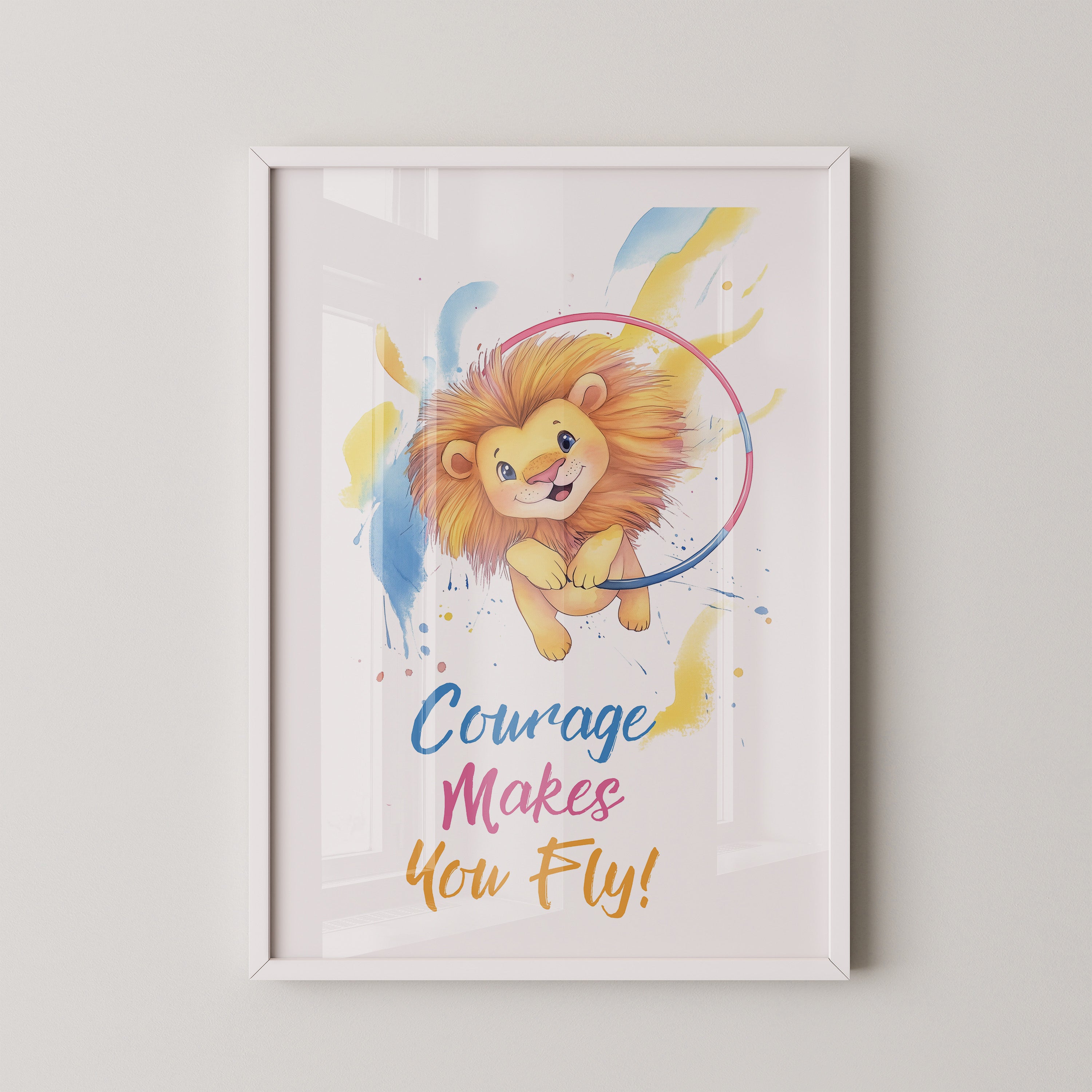 Löwenbaby Aquarell Lebensfreude