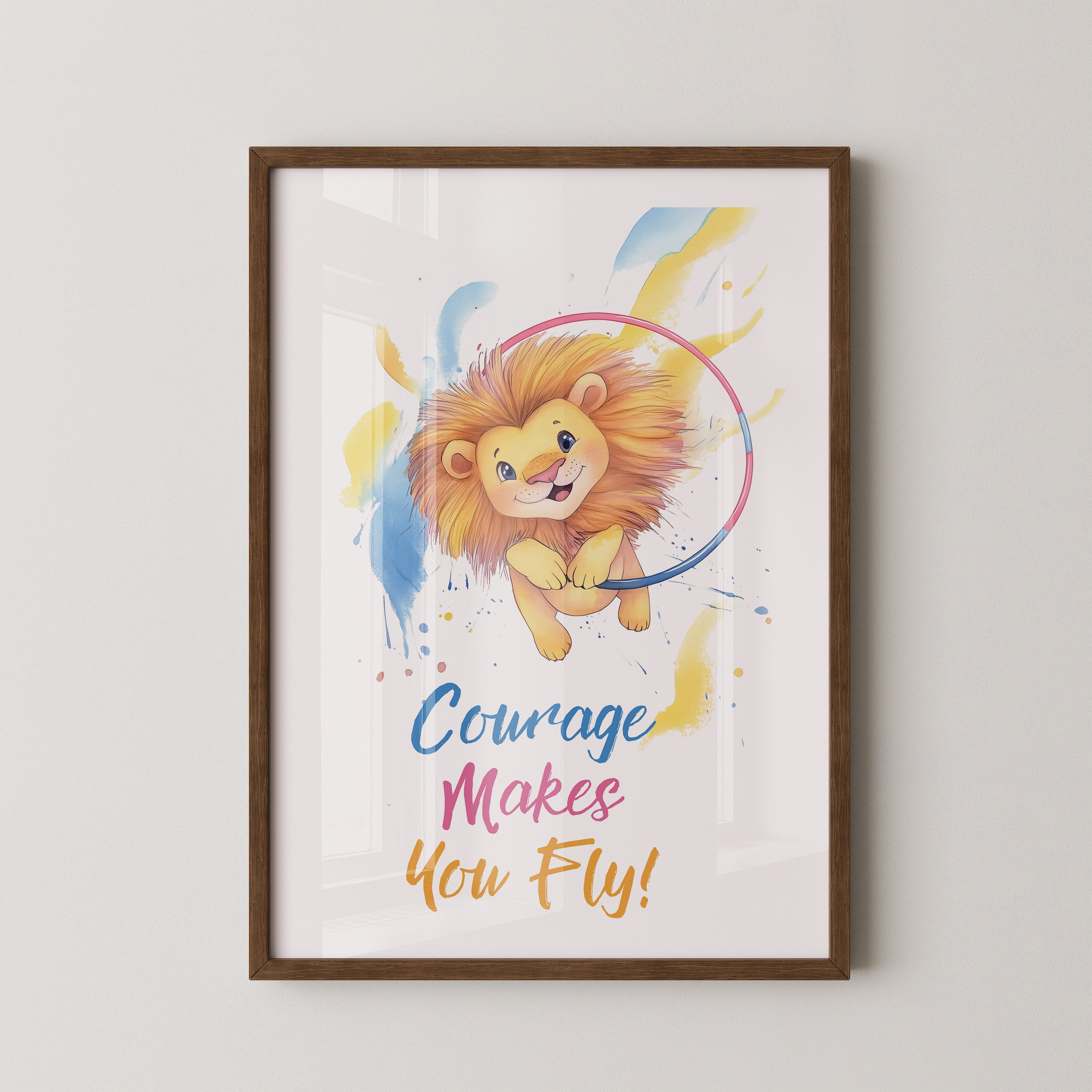 Löwenbaby Aquarell Lebensfreude