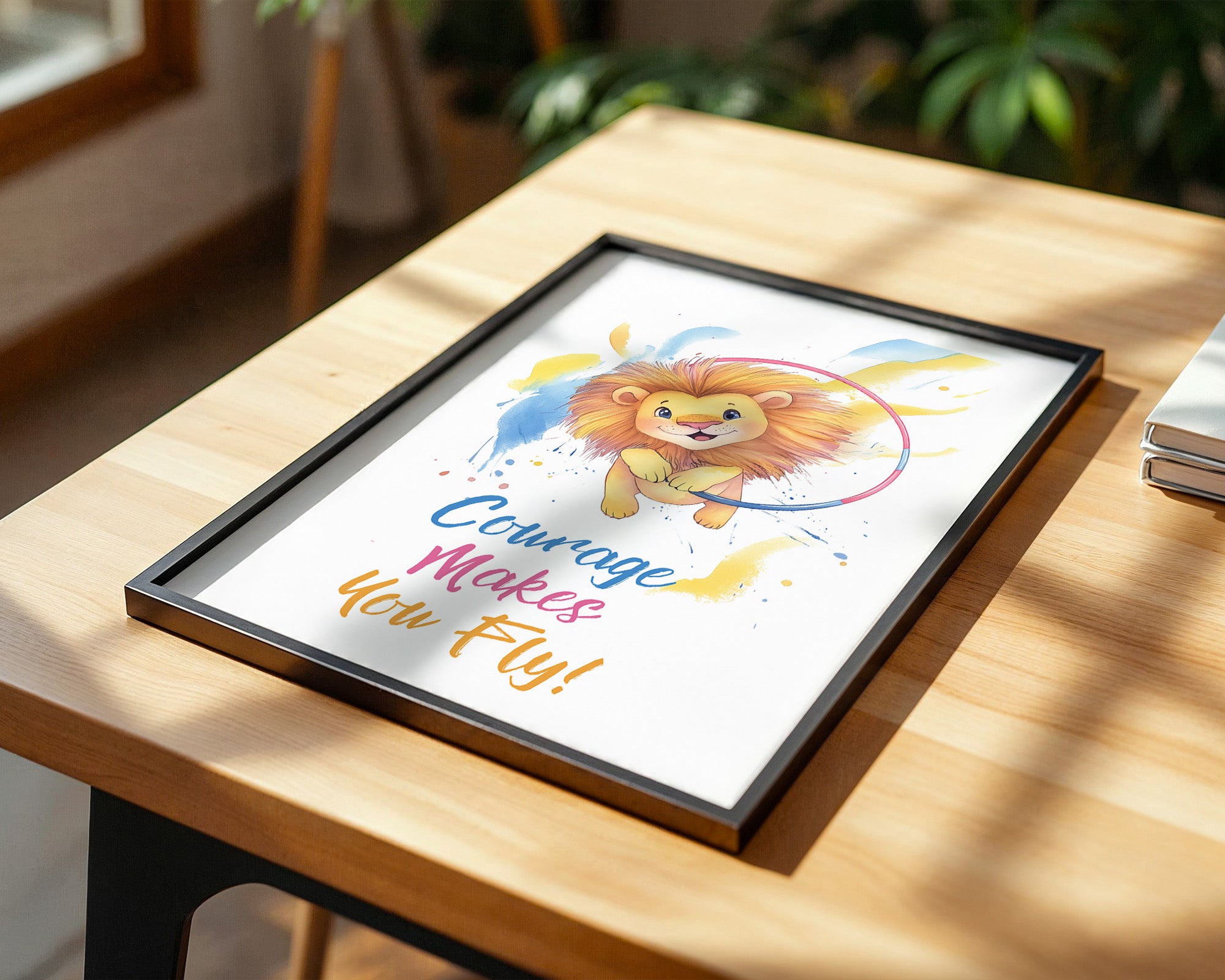 Löwenbaby Aquarell Lebensfreude