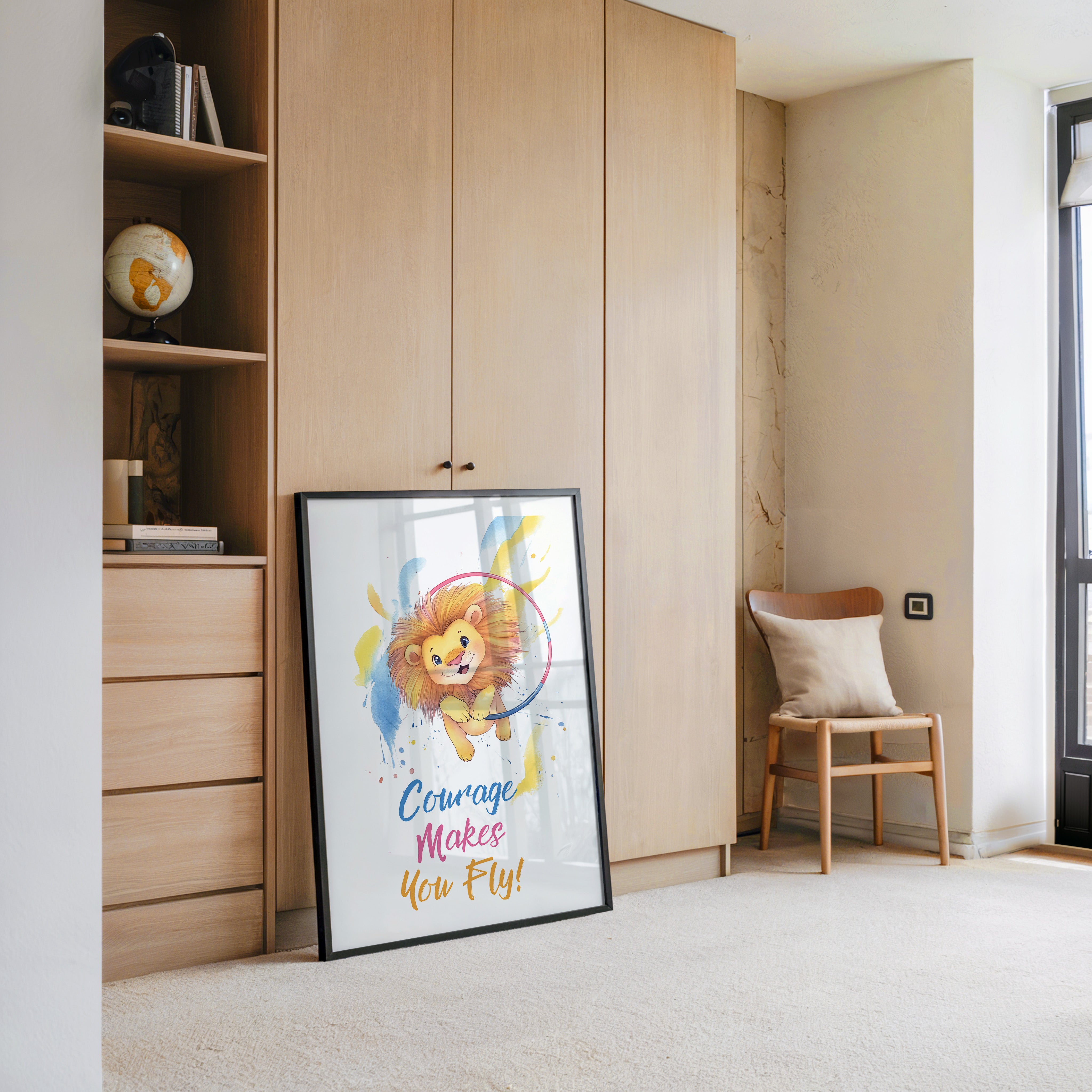 Löwenbaby Aquarell Lebensfreude