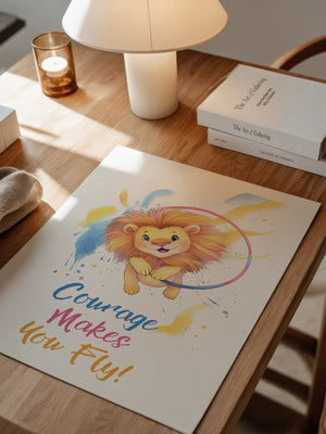 Löwenbaby Aquarell Lebensfreude