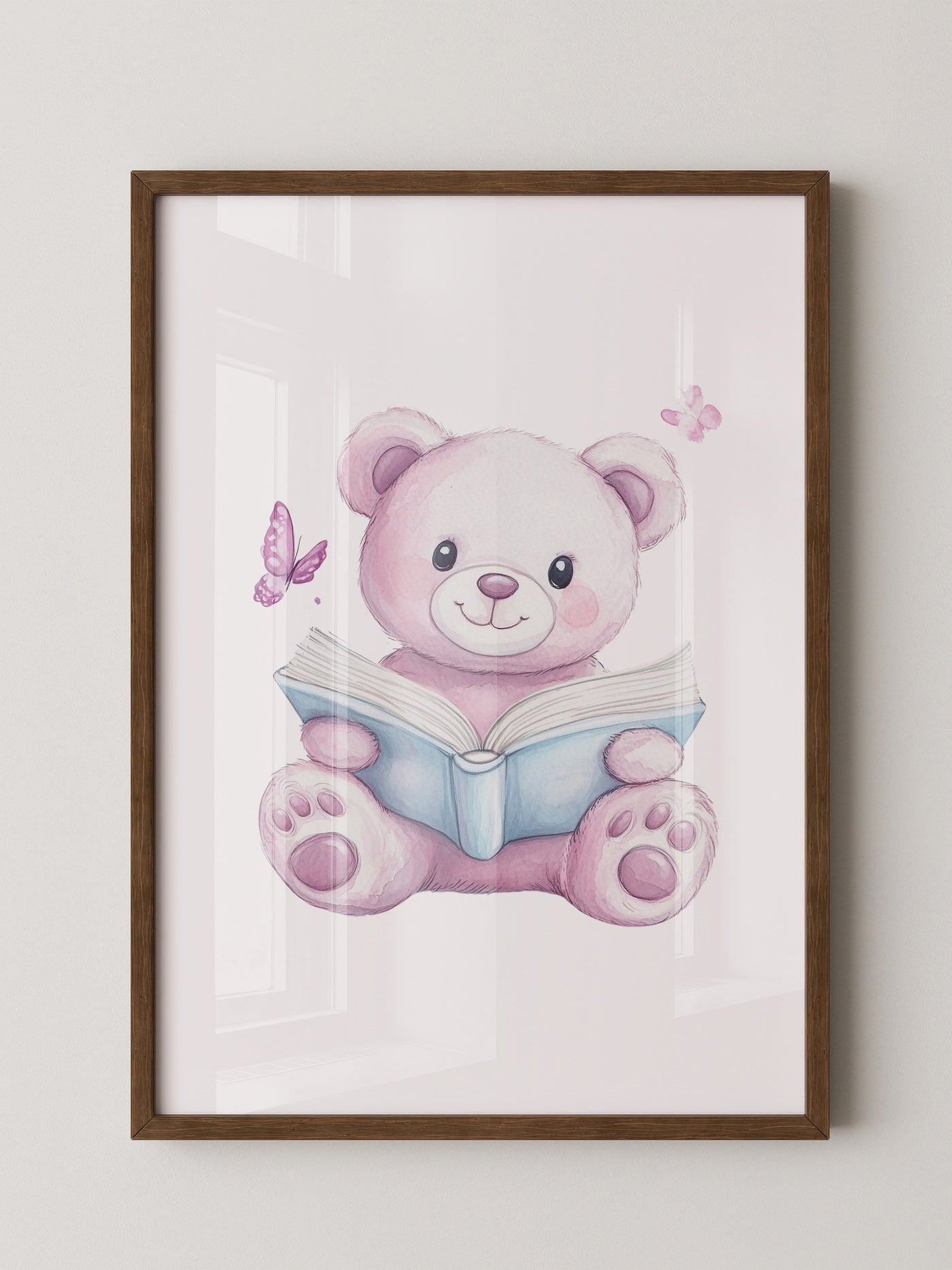 Teddybär Aquarell mit Buch
