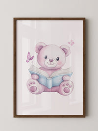 Teddybär Aquarell mit Buch