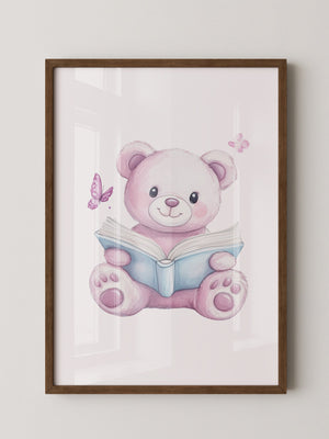 Teddybär Aquarell mit Buch