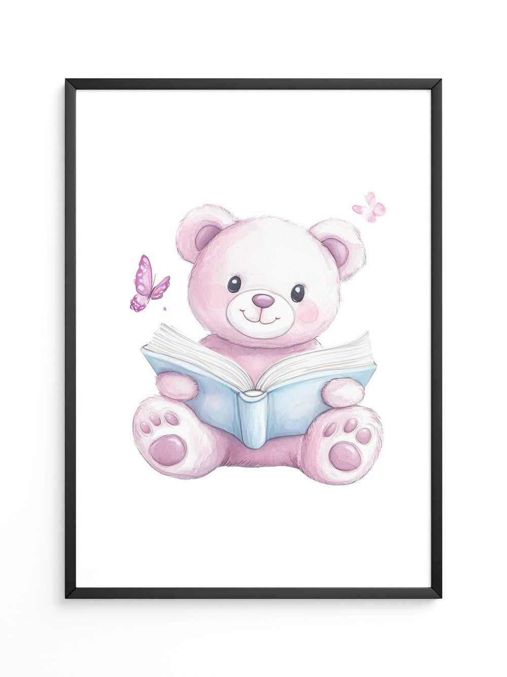 Teddybär Aquarell mit Buch