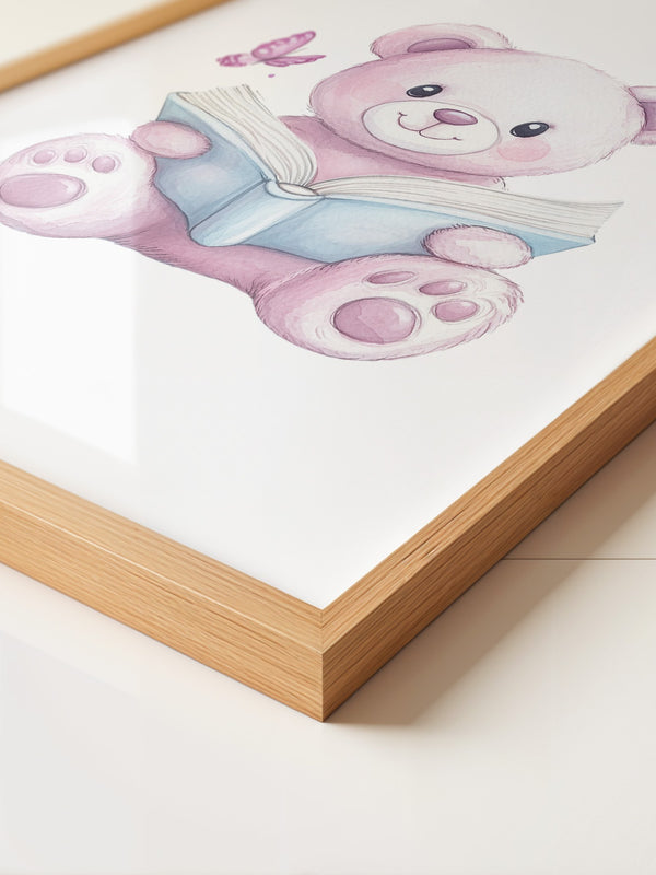 Teddybär Aquarell mit Buch