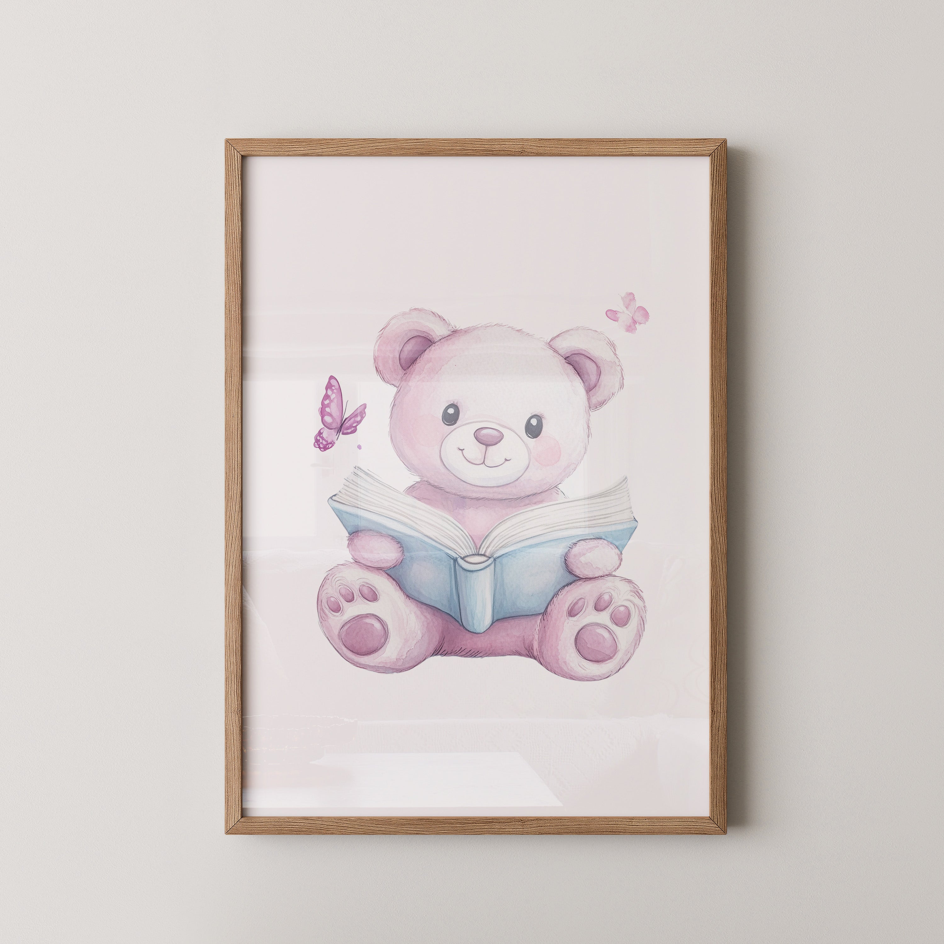Teddybär Aquarell mit Buch