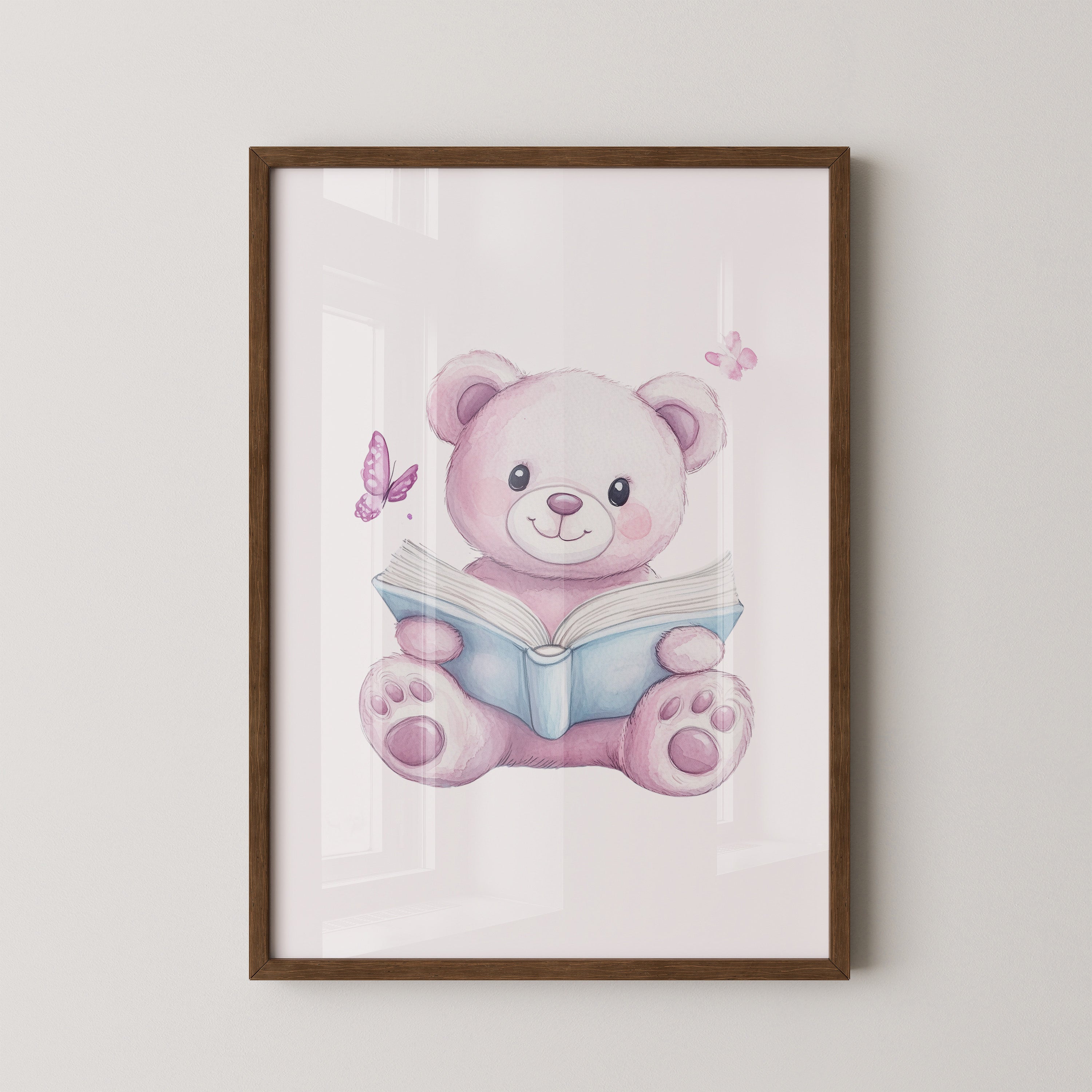 Teddybär Aquarell mit Buch