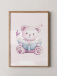 Teddybär Aquarell mit Buch