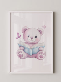 Teddybär Aquarell mit Buch