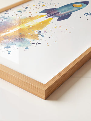 Rakete Aquarell Buntabdruck