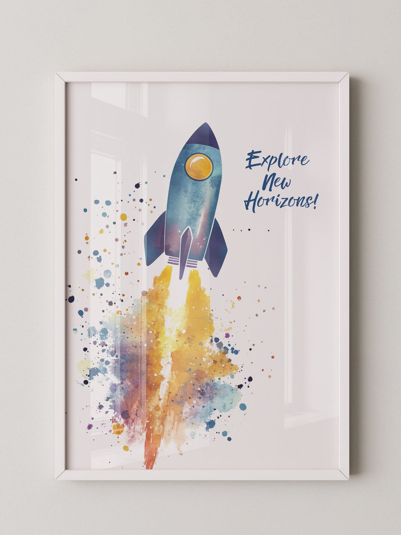 Rakete Aquarell Buntabdruck