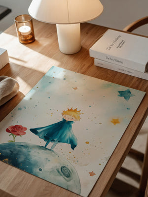 Kleiner Prinz Aquarell träumerisch