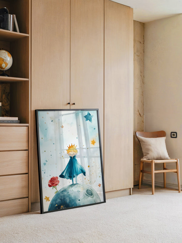 Kleiner Prinz Aquarell träumerisch