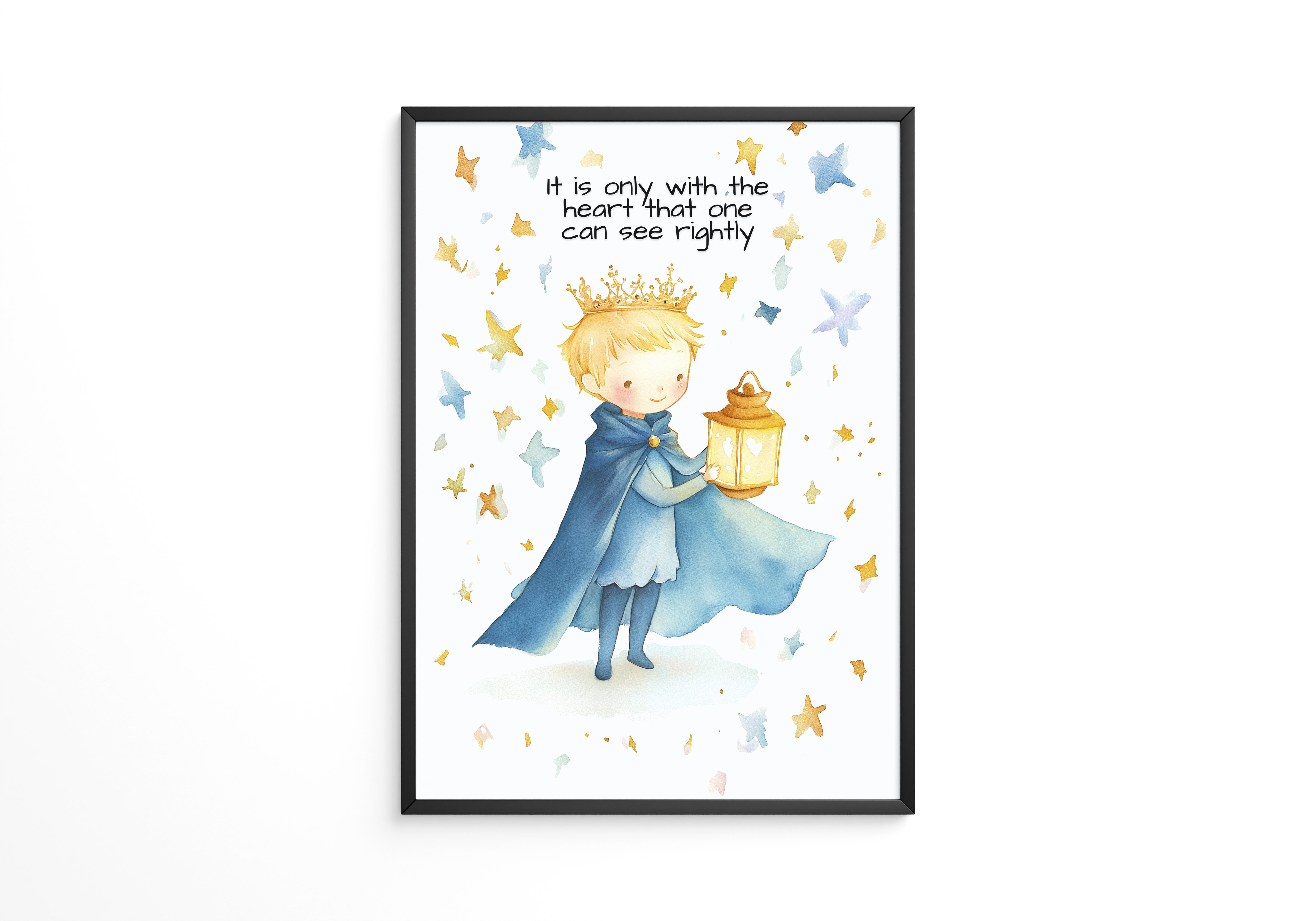 Kleiner Prinz Laterne Aquarell