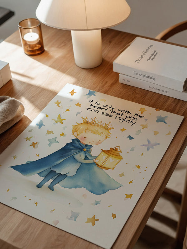 Kleiner Prinz Laterne Aquarell