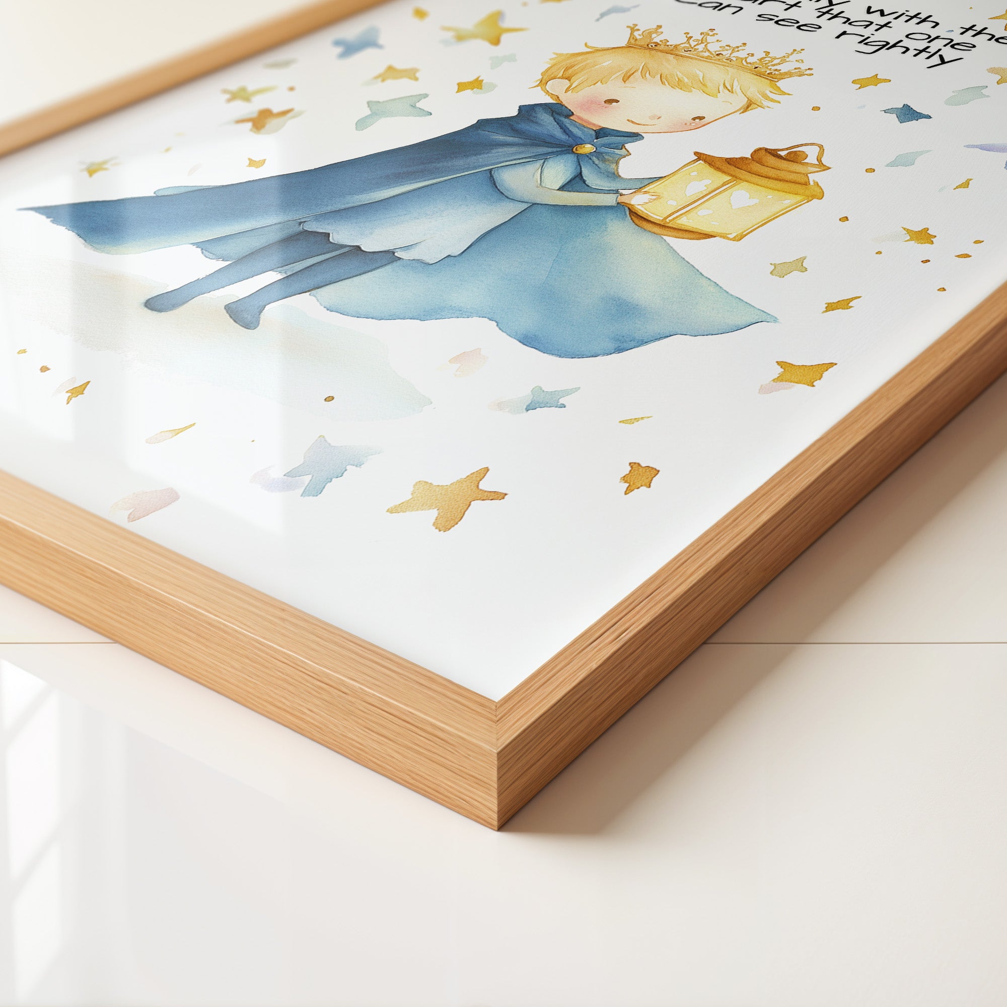 Kleiner Prinz Laterne Aquarell