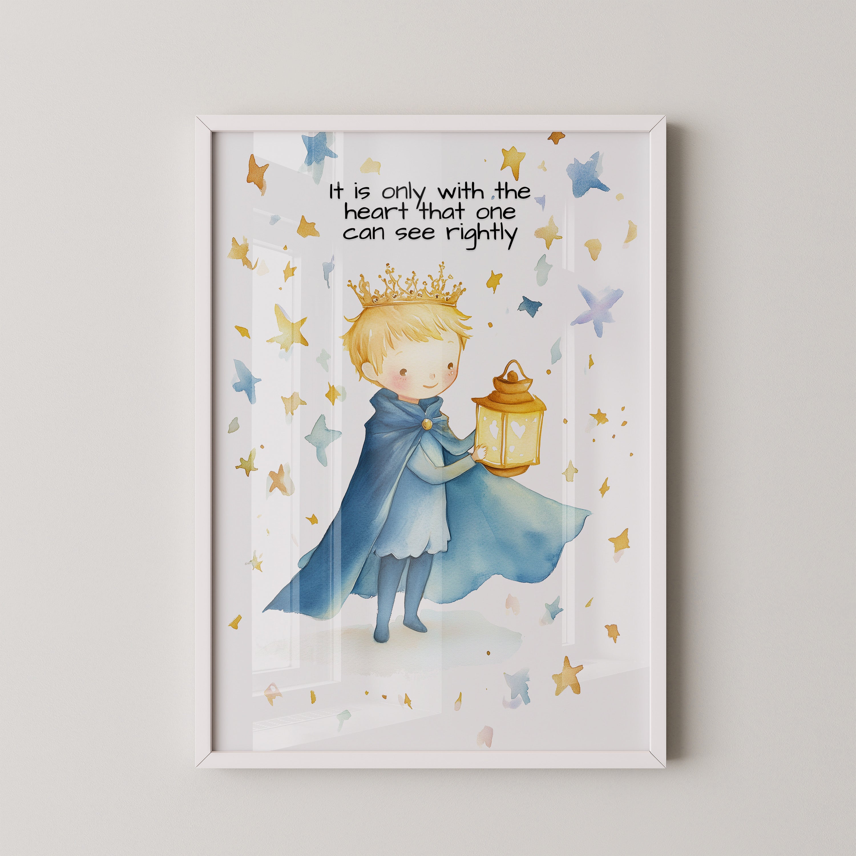 Kleiner Prinz Laterne Aquarell